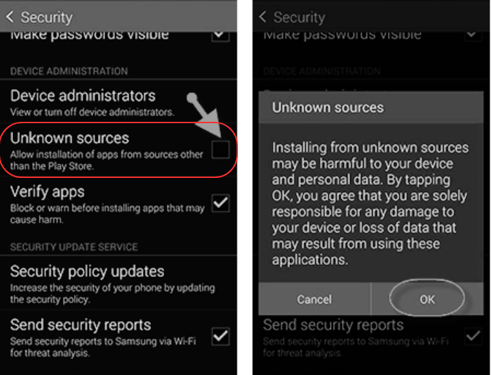 Please make sure to enable the “Unknown Source” option in your Android settings. It is required when installing an app from other sources except the Play Store.